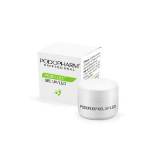PODOPHARM PODOFLEX Gel UV/LED, seenevastane geel klambrite kinnitamiseks ja proteesimiseks (5 ml)