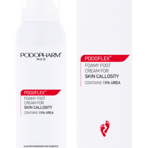 PODOPHARM PODOFLEX Foamy Foot Cream for Skin Callosity (15% urea) – vahtkreem jalgadele, mis aitab pehmendada ja kaitsta sarvestumise eest